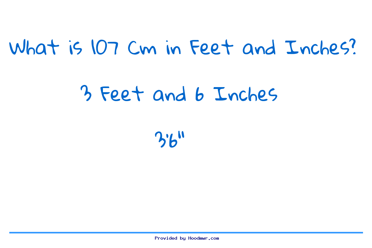 Answer for What is 107 CM in Feet and Inches?