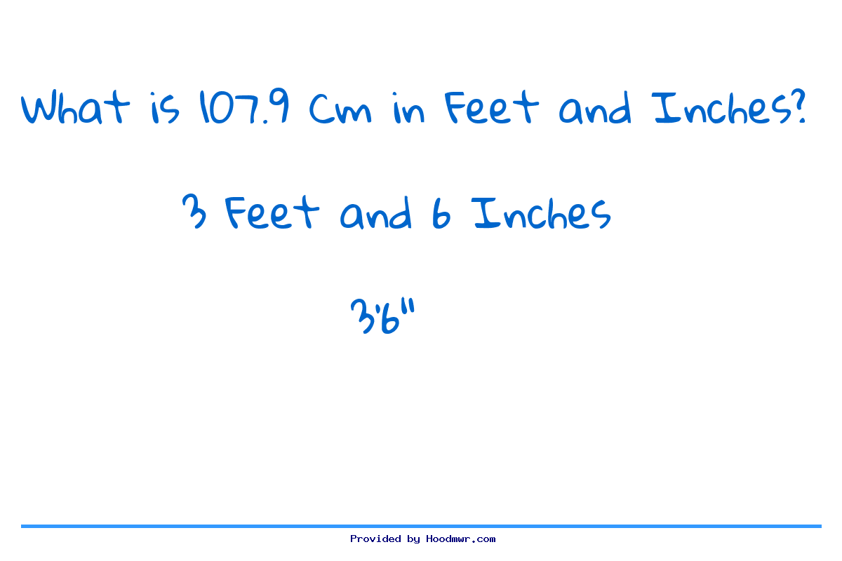 Answer for What is 107.9 CM in Feet and Inches?