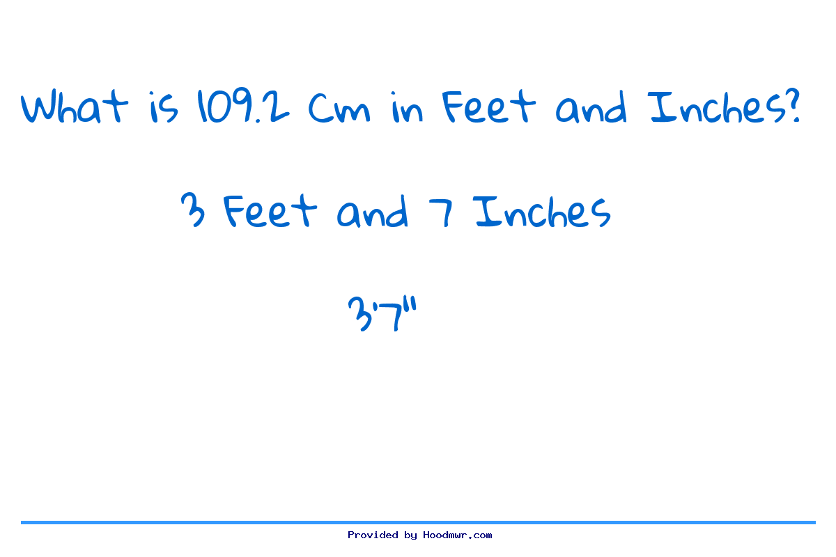 Answer for What is 109.2 CM in Feet and Inches?