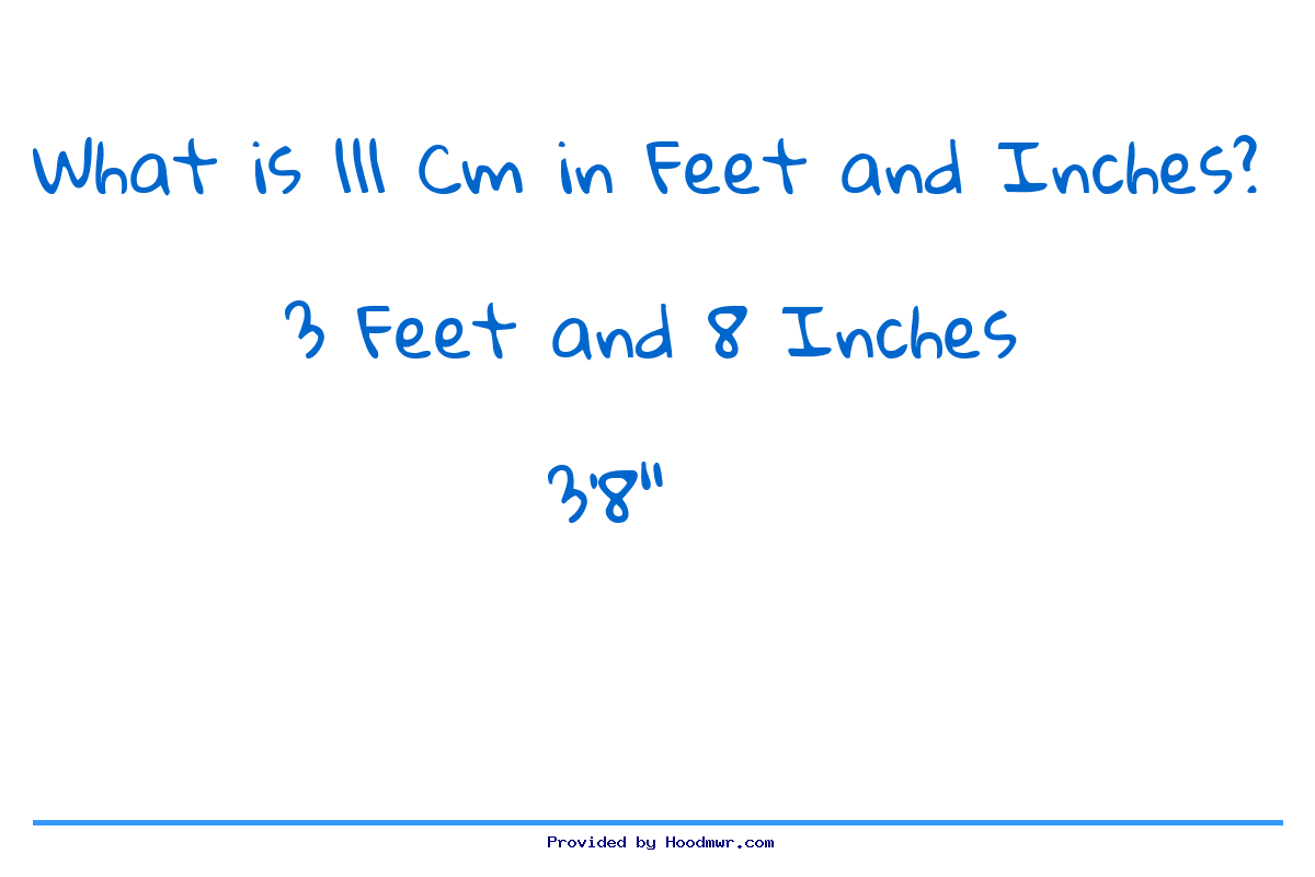 What is 111 CM in Feet and Inches
