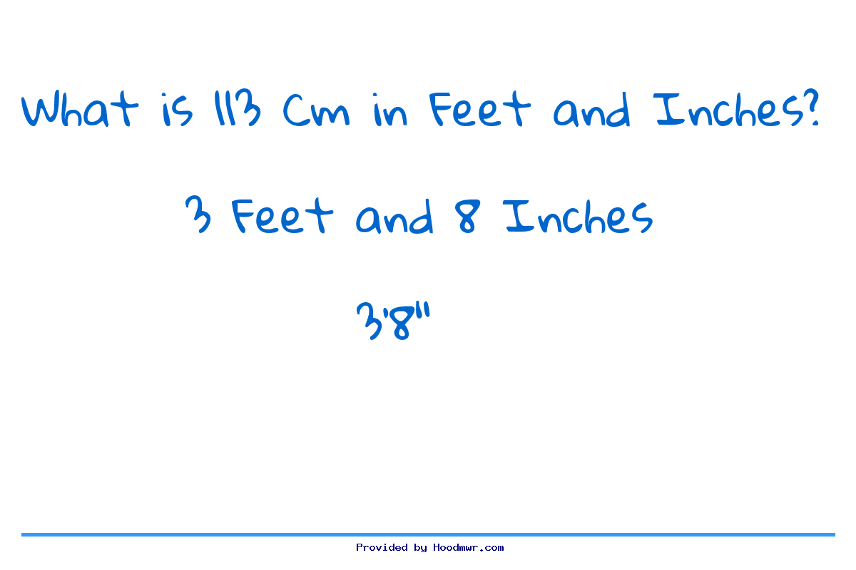 Answer for What is 113 CM in Feet and Inches?