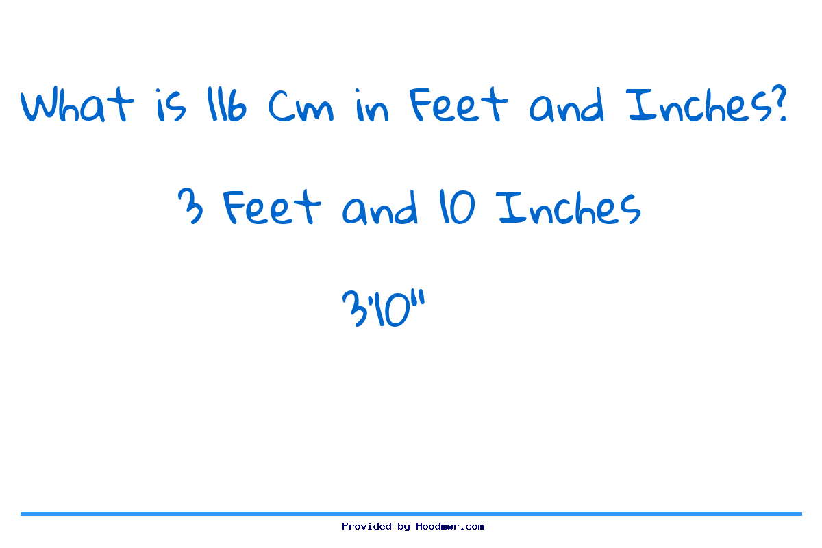 Answer for What is 116 CM in Feet and Inches?