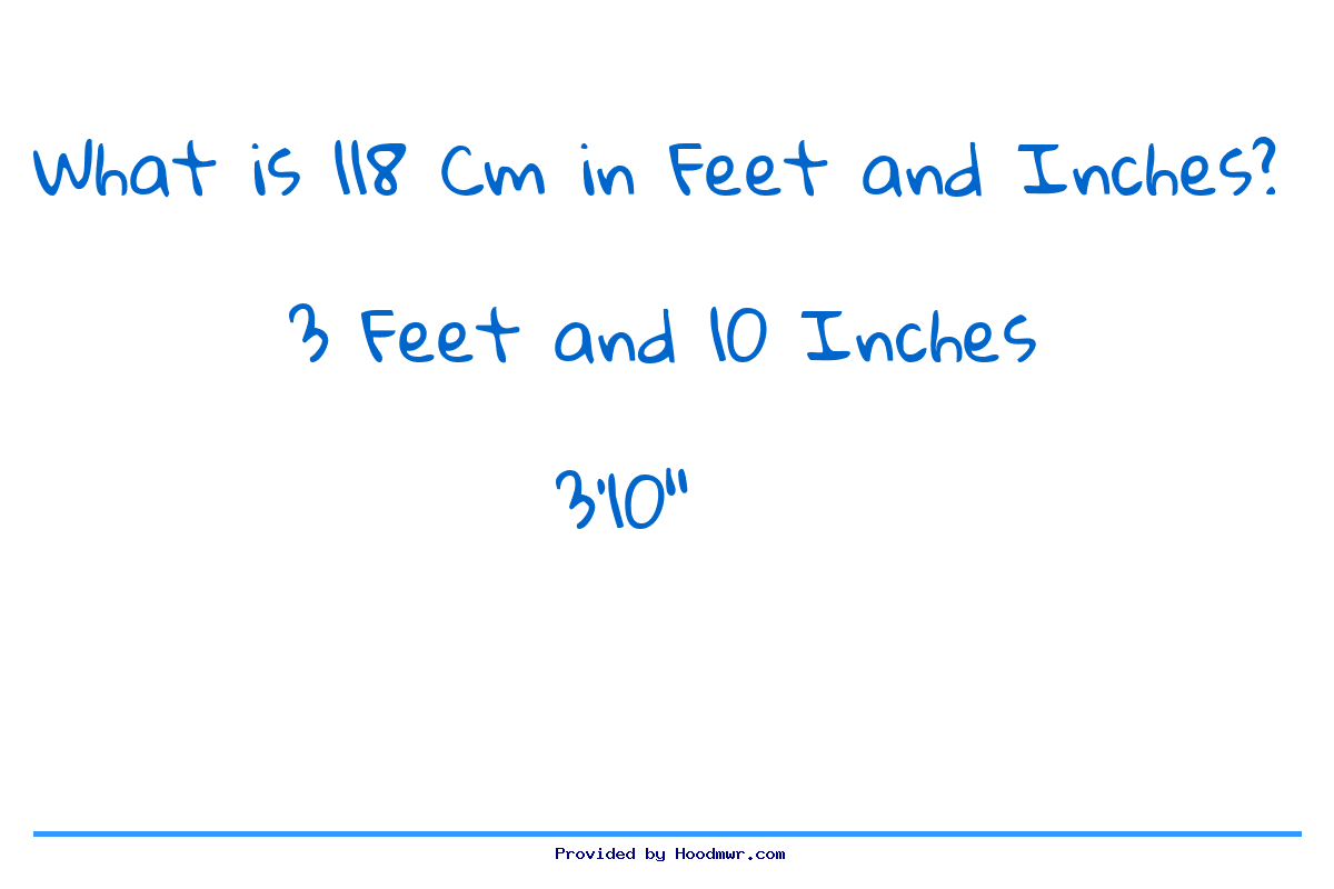 Answer for What is 118 CM in Feet and Inches?