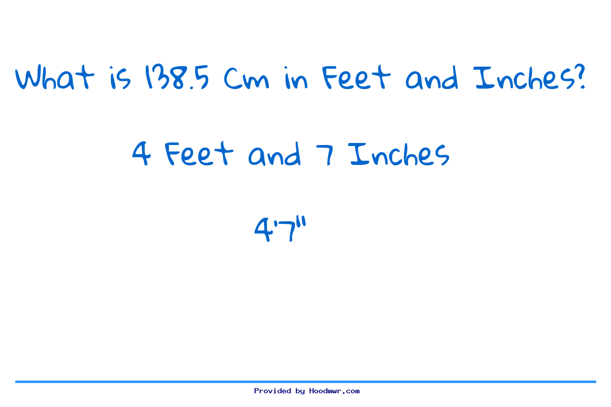 Answer for What is 138.5 CM in Feet and Inches?