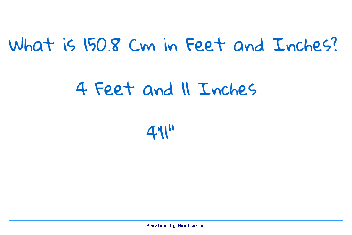 Answer for What is 150.8 CM in Feet and Inches?