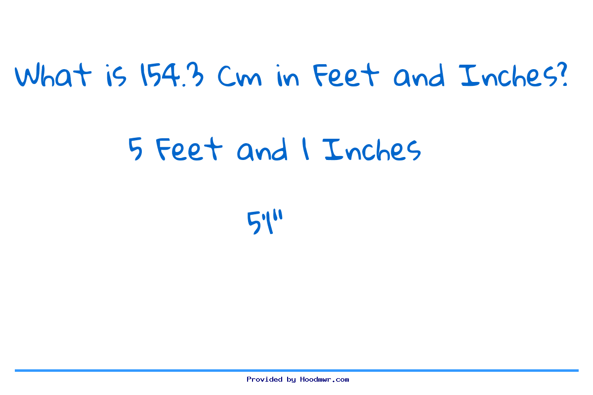 Answer for What is 154.3 CM in Feet and Inches?