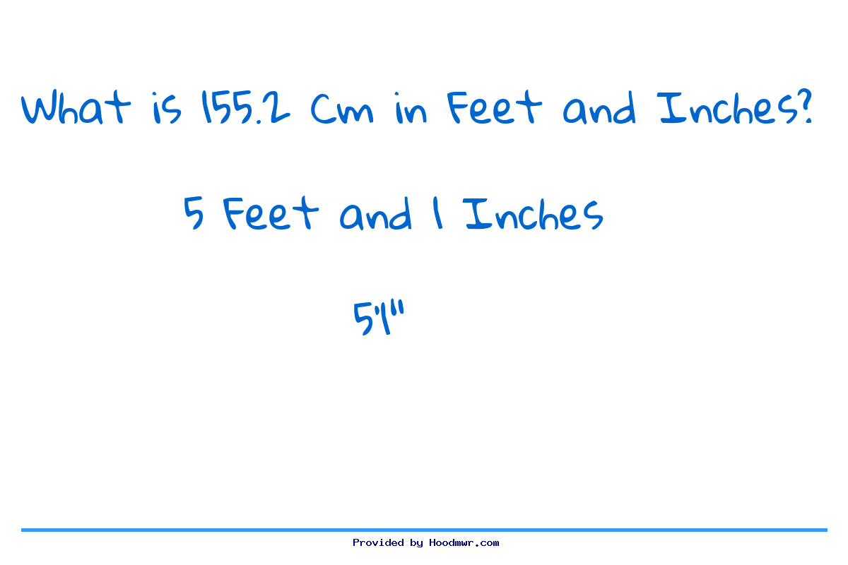 Answer for What is 155.2 CM in Feet and Inches?