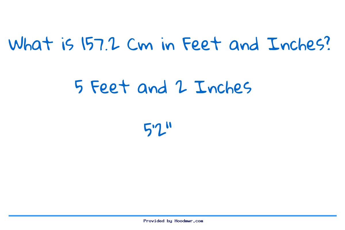 Answer for What is 157.2 CM in Feet and Inches?