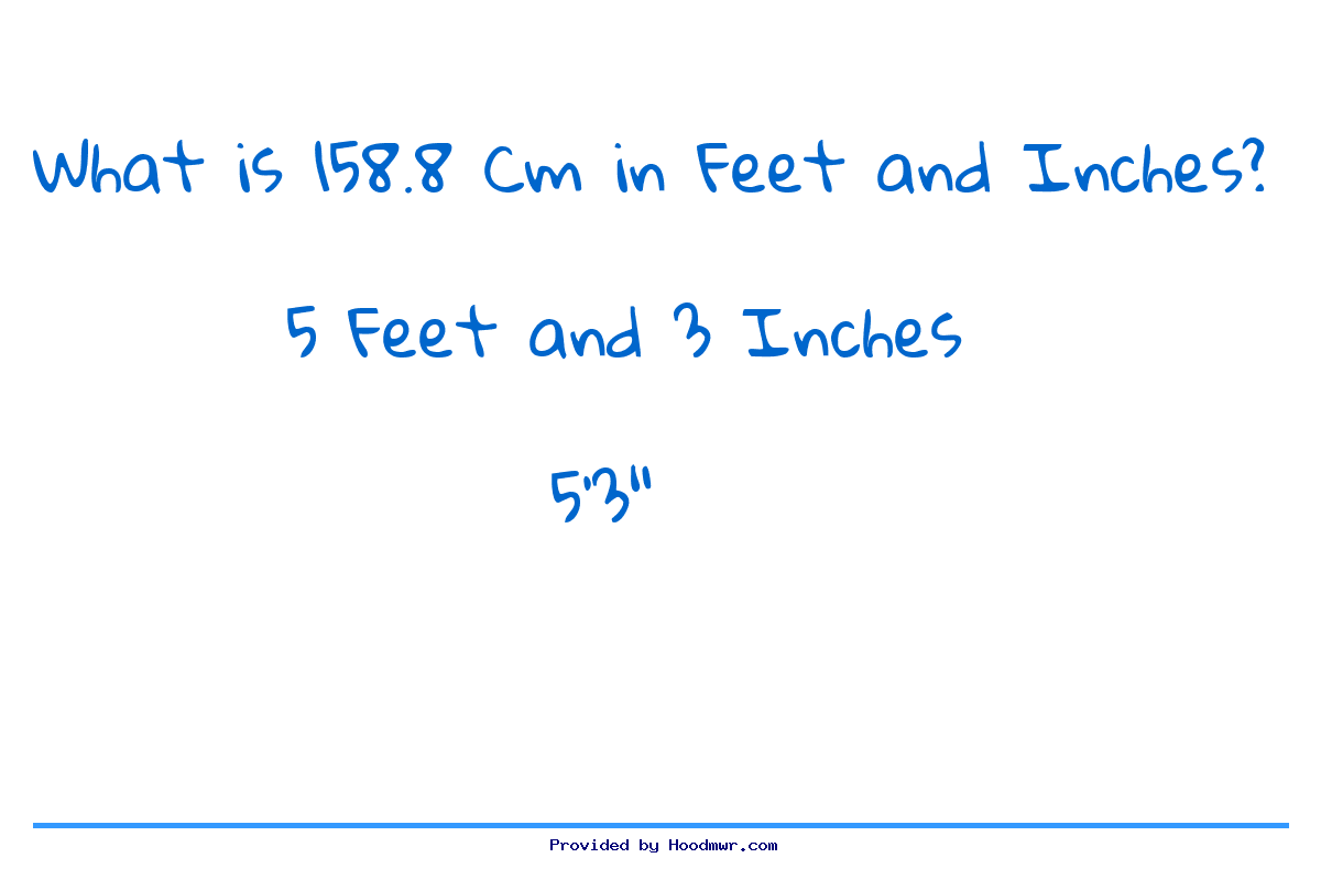 Answer for What is 158.8 CM in Feet and Inches?