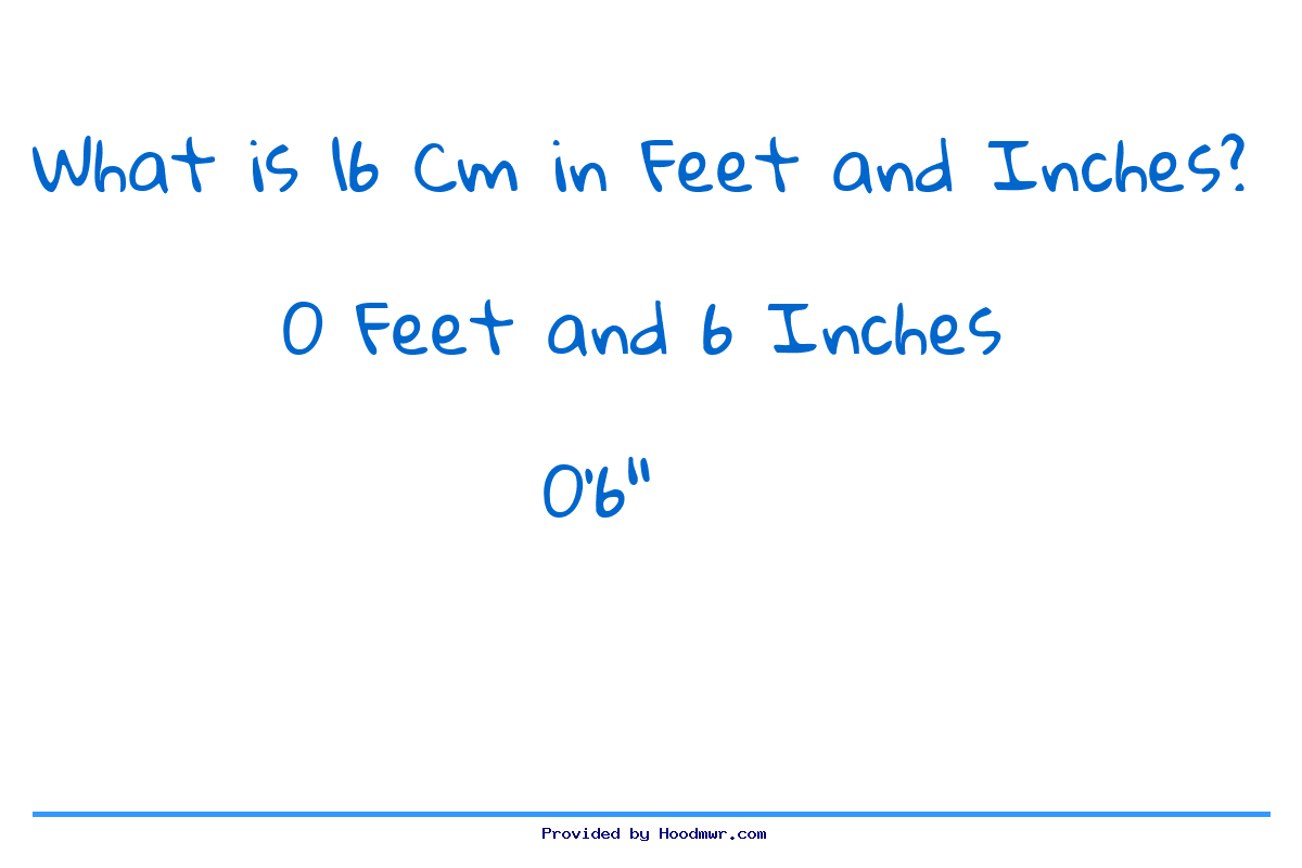 Answer for What is 16 CM in Feet and Inches?