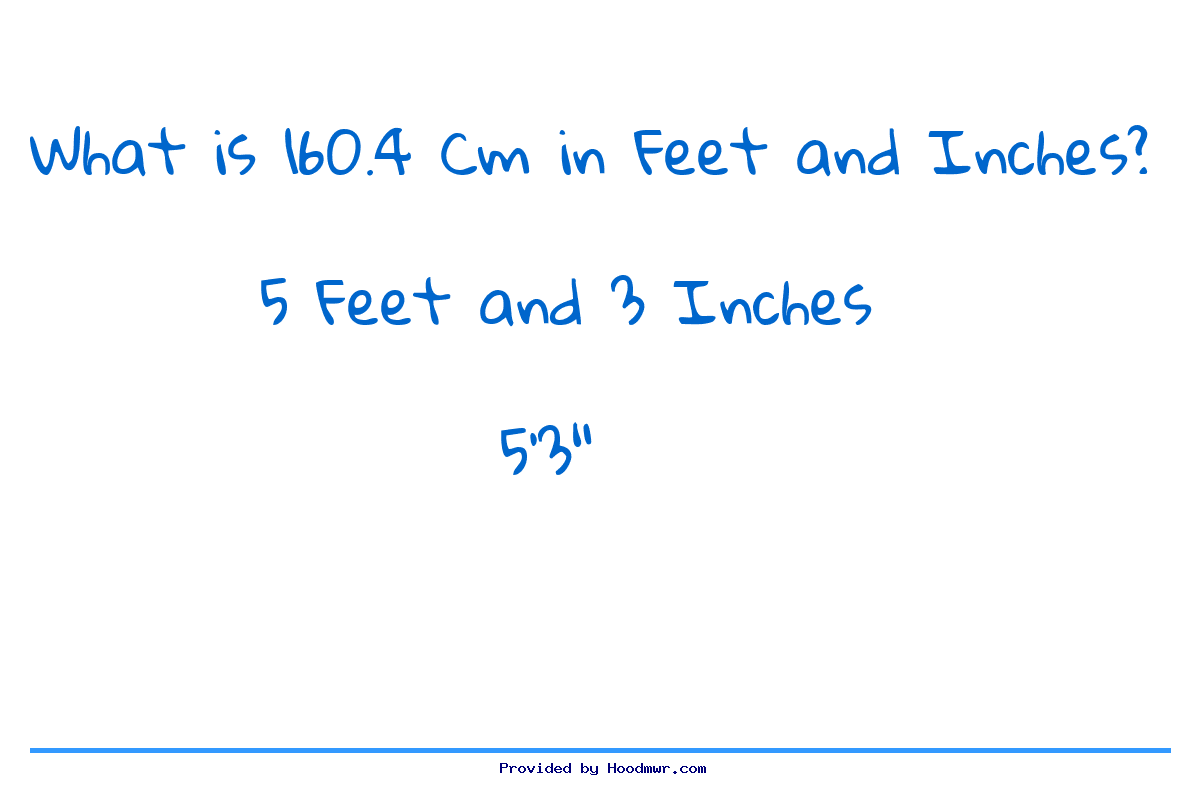 Answer for What is 160.4 CM in Feet and Inches?