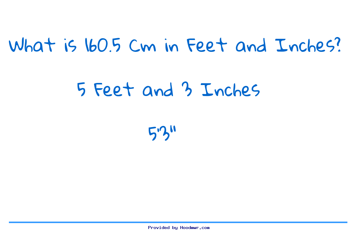 Answer for What is 160.5 CM in Feet and Inches?