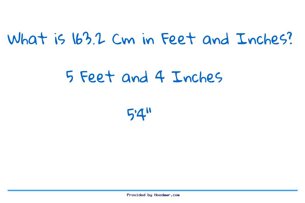 Answer for What is 163.2 CM in Feet and Inches?