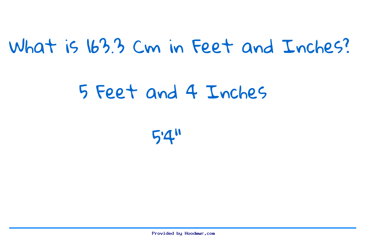 Answer for What is 163.3 CM in Feet and Inches?