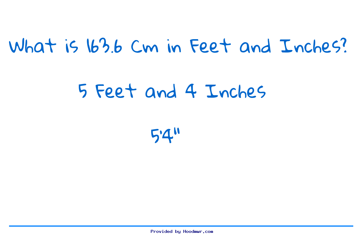 Answer for What is 163.6 CM in Feet and Inches?