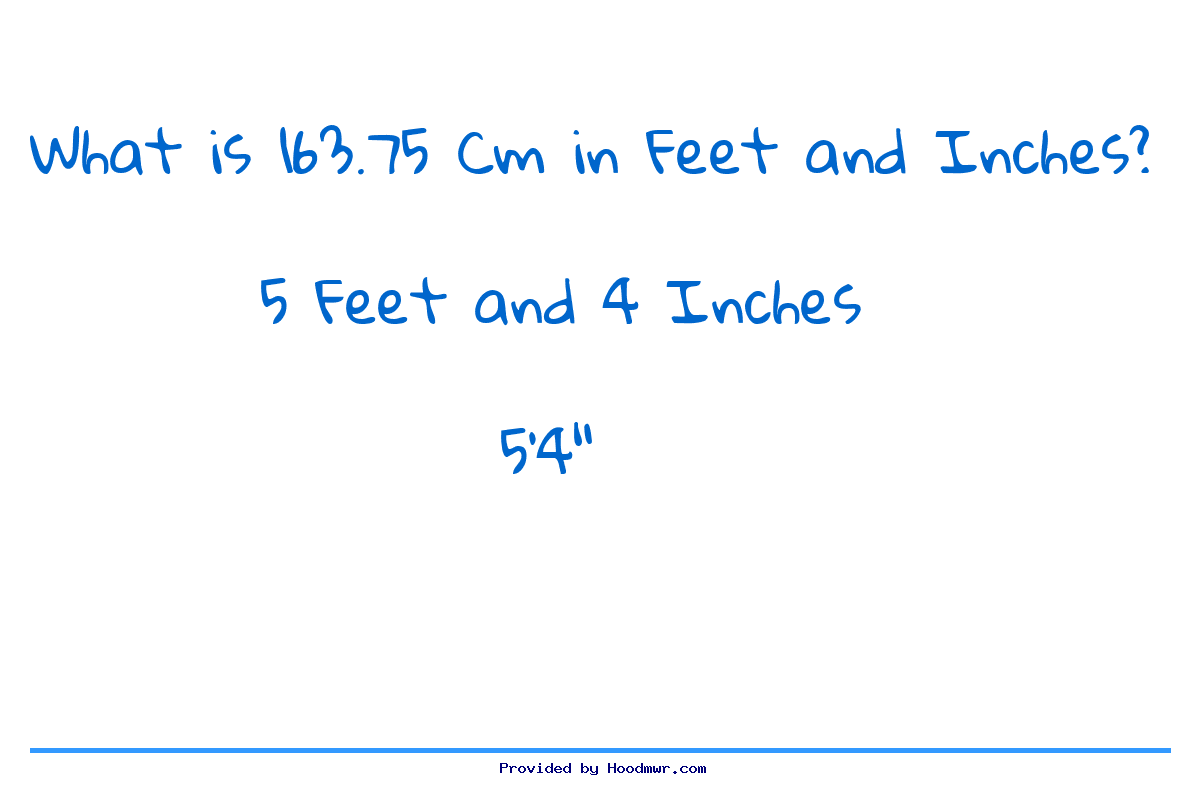 Answer for What is 163.75 CM in Feet and Inches?