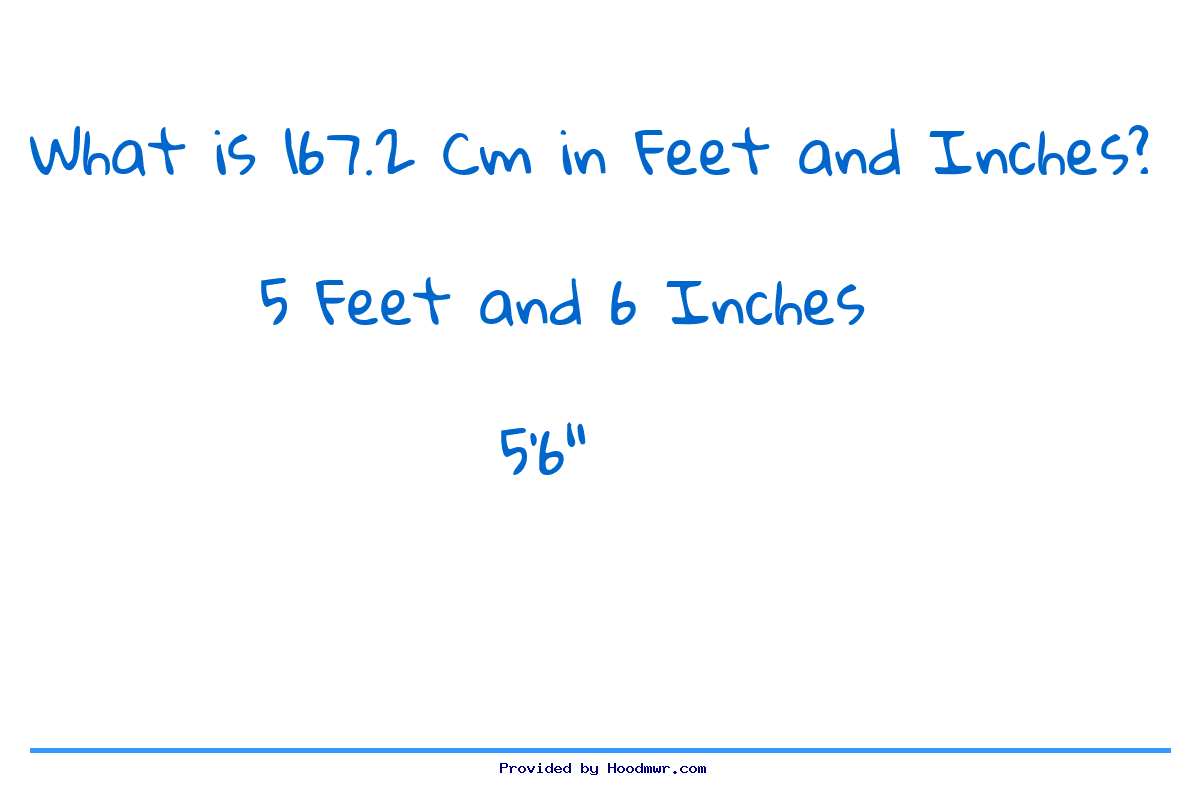 Answer for What is 167.2 CM in Feet and Inches?