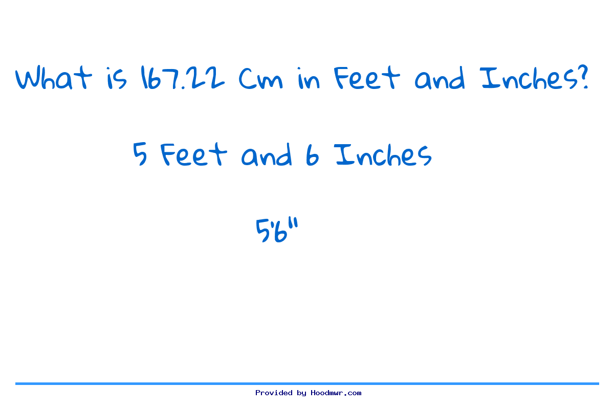 Answer for What is 167.22 CM in Feet and Inches?