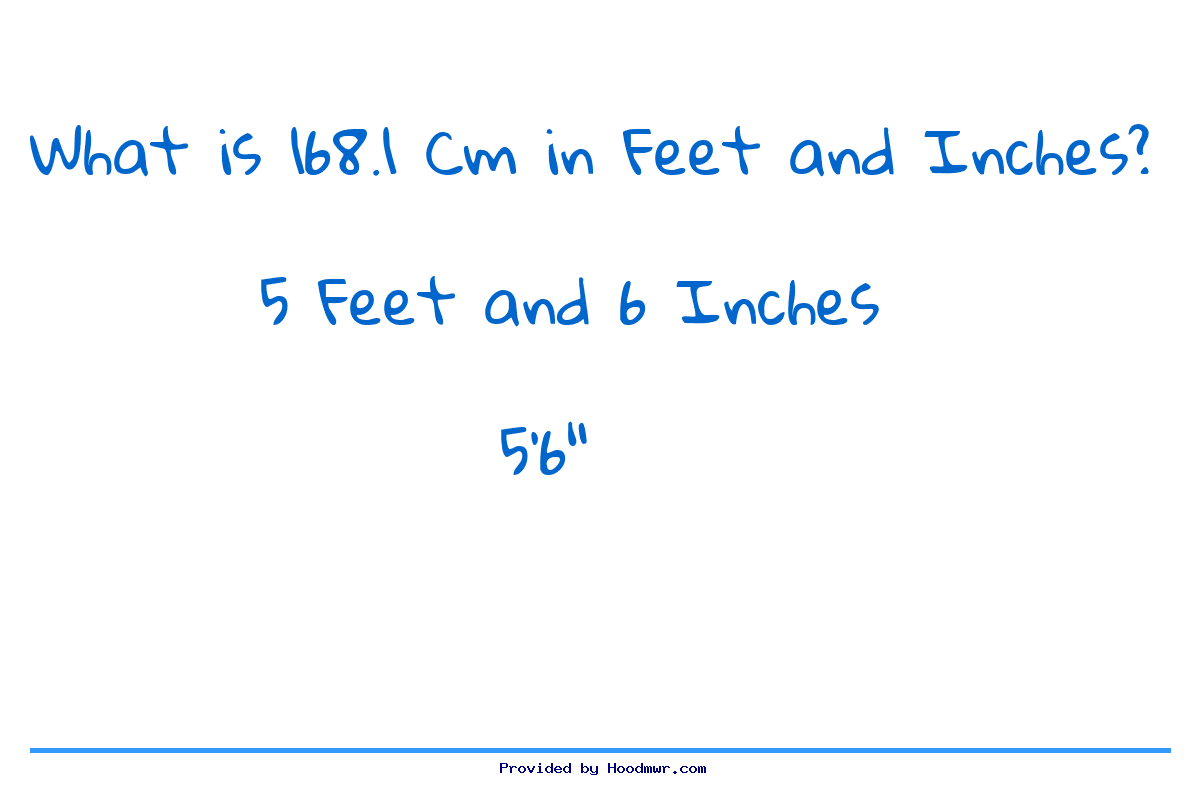 Answer for What is 168.1 CM in Feet and Inches?