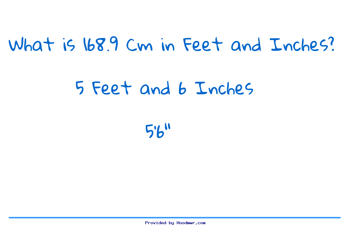 Answer for What is 168.9 CM in Feet and Inches?