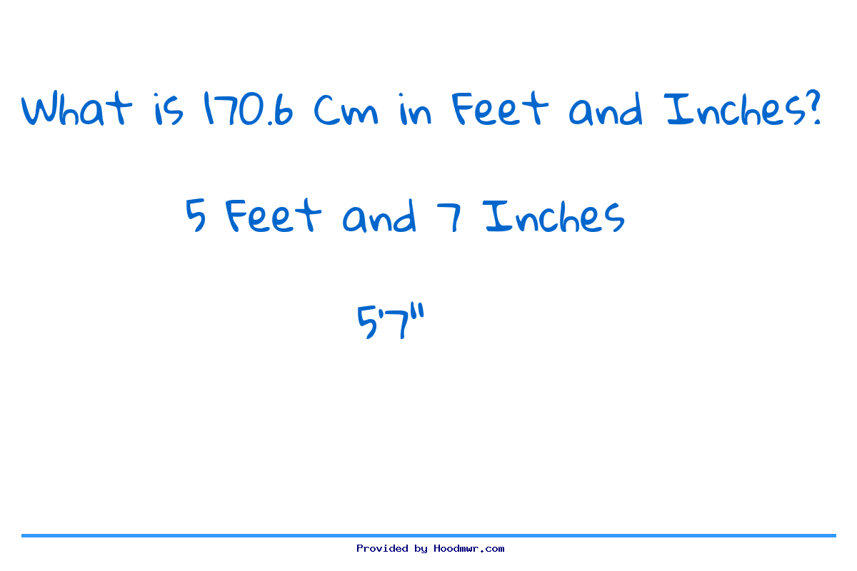 Answer for What is 170.6 CM in Feet and Inches?