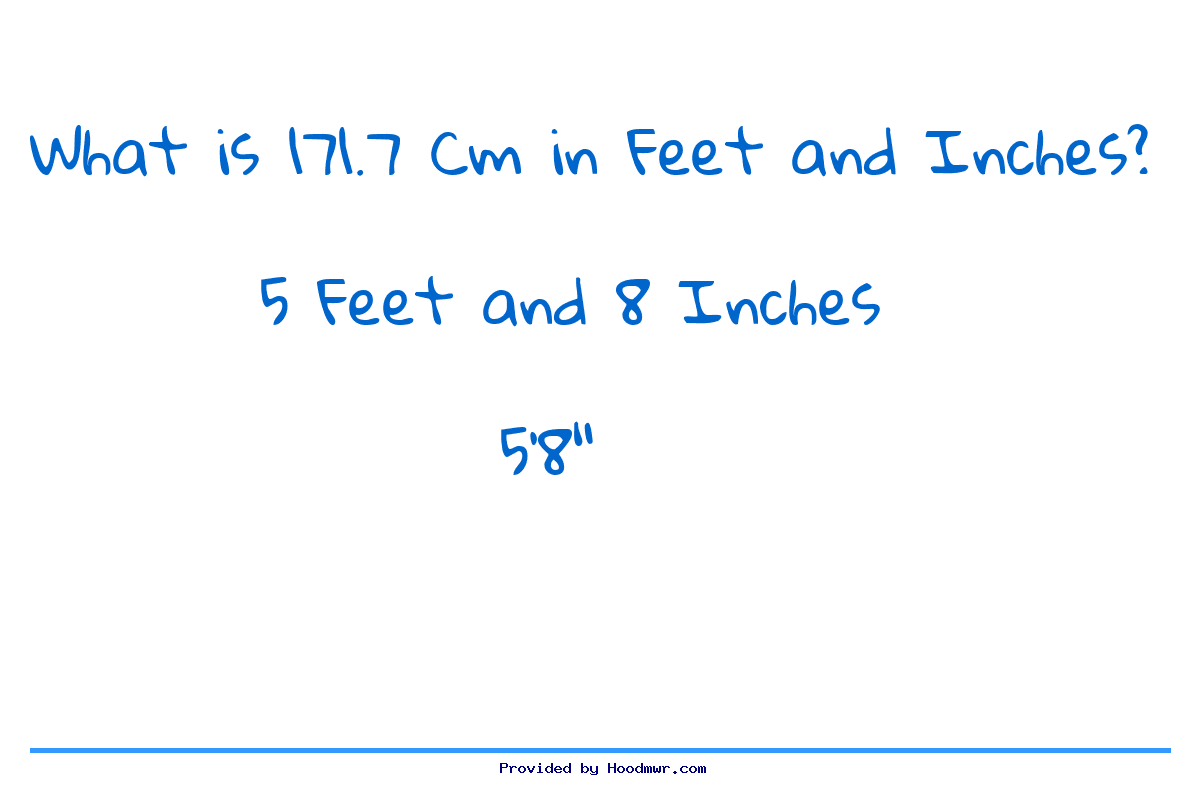 Answer for What is 171.7 CM in Feet and Inches?