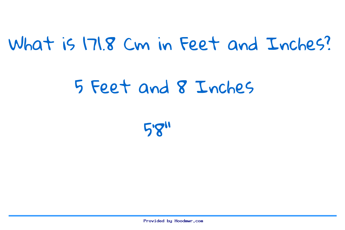 Answer for What is 171.8 CM in Feet and Inches?