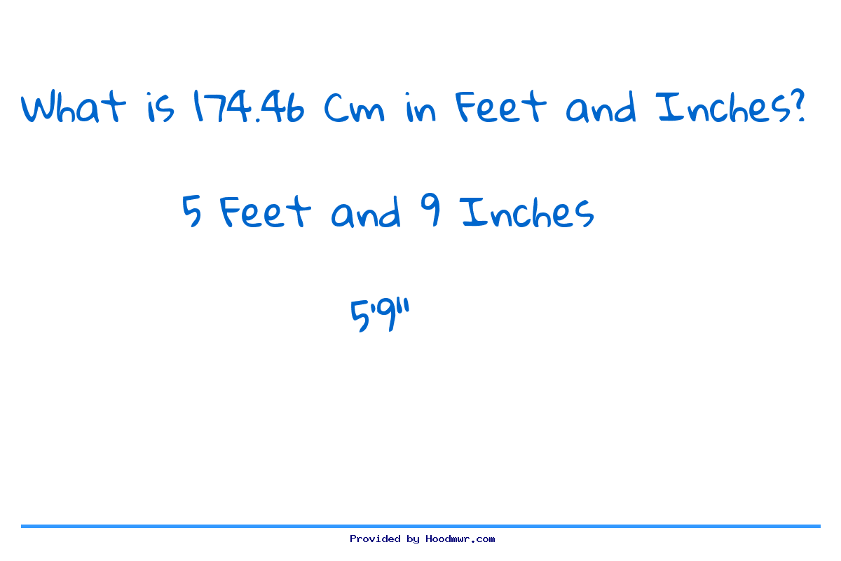 Answer for What is 174.46 CM in Feet and Inches?