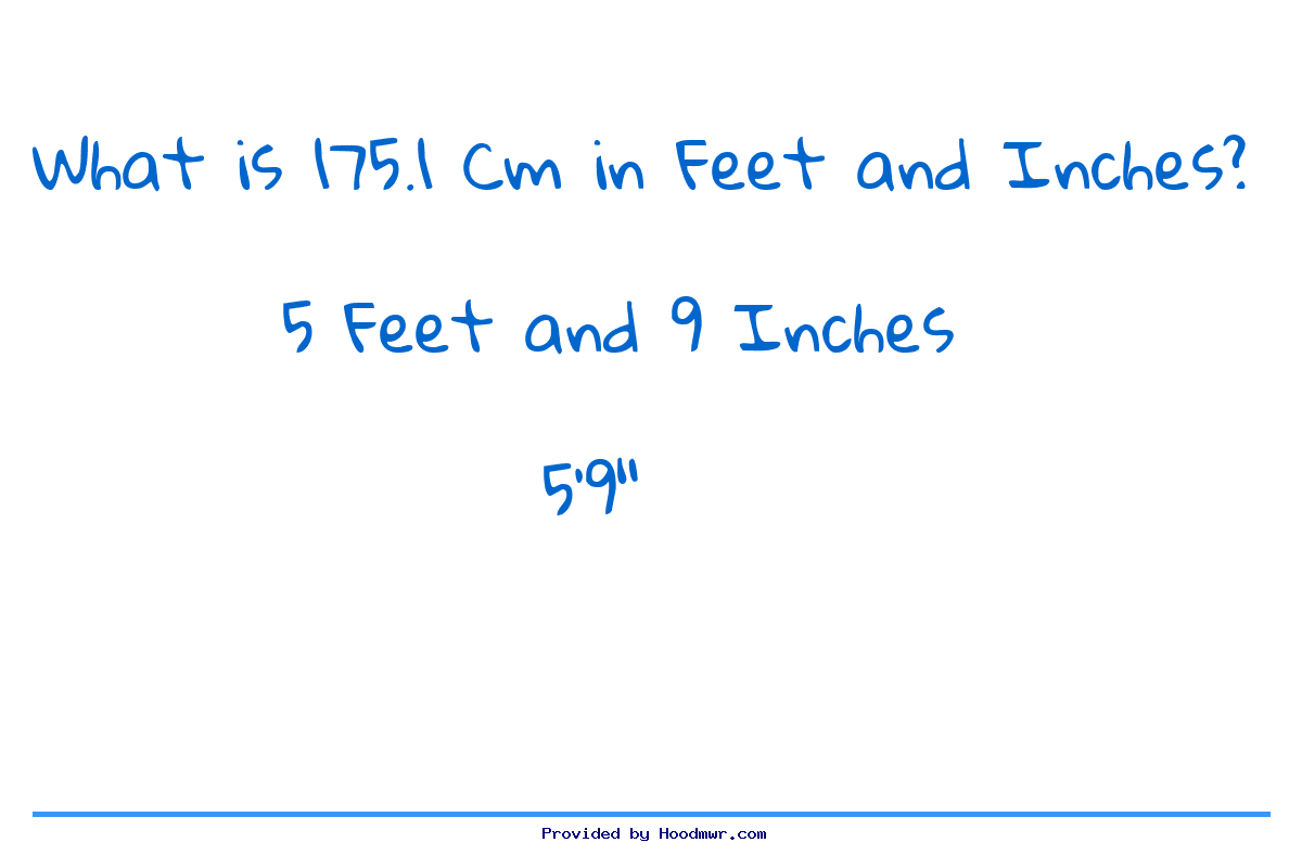 Answer for What is 175.1 CM in Feet and Inches?