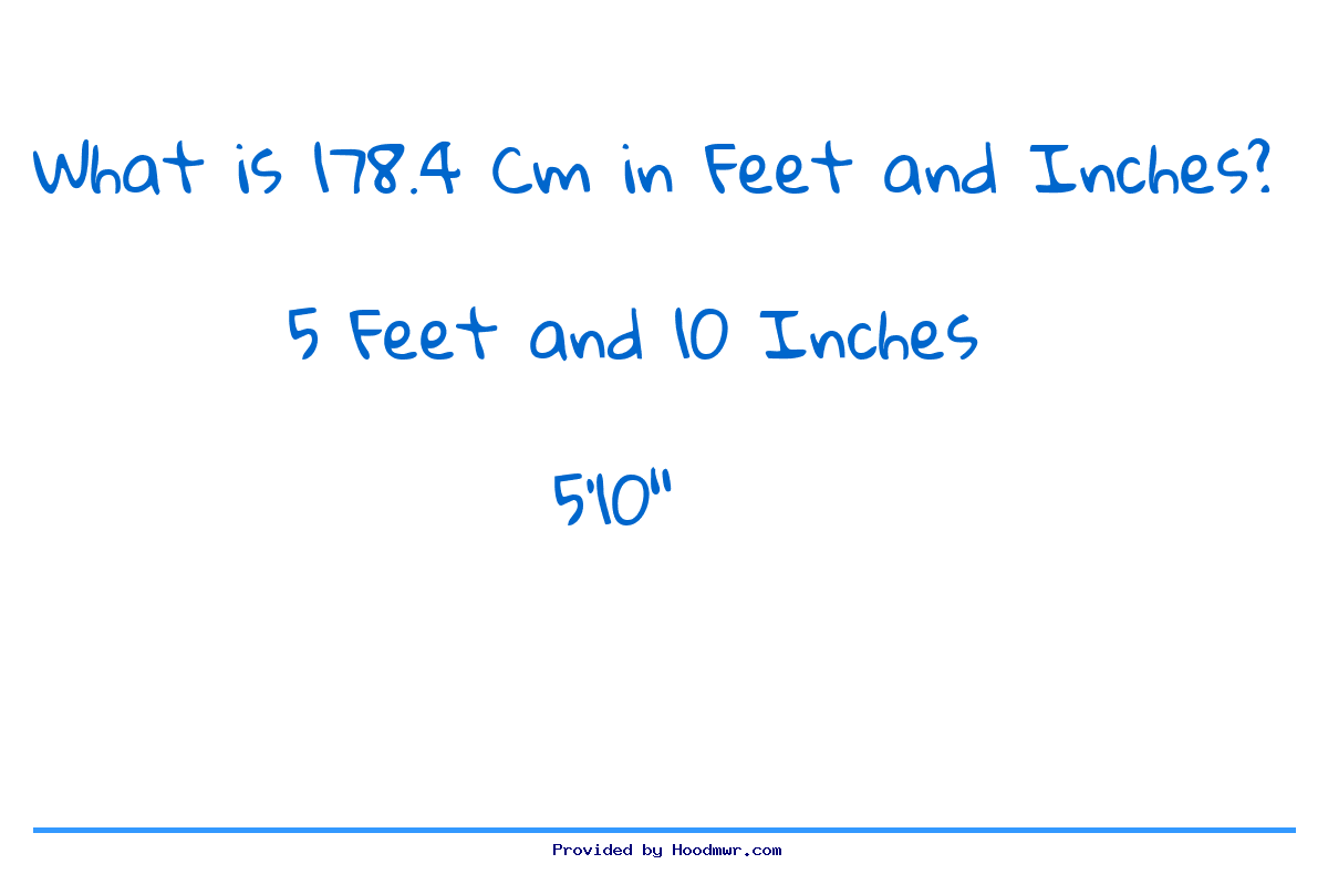 Answer for What is 178.4 CM in Feet and Inches?