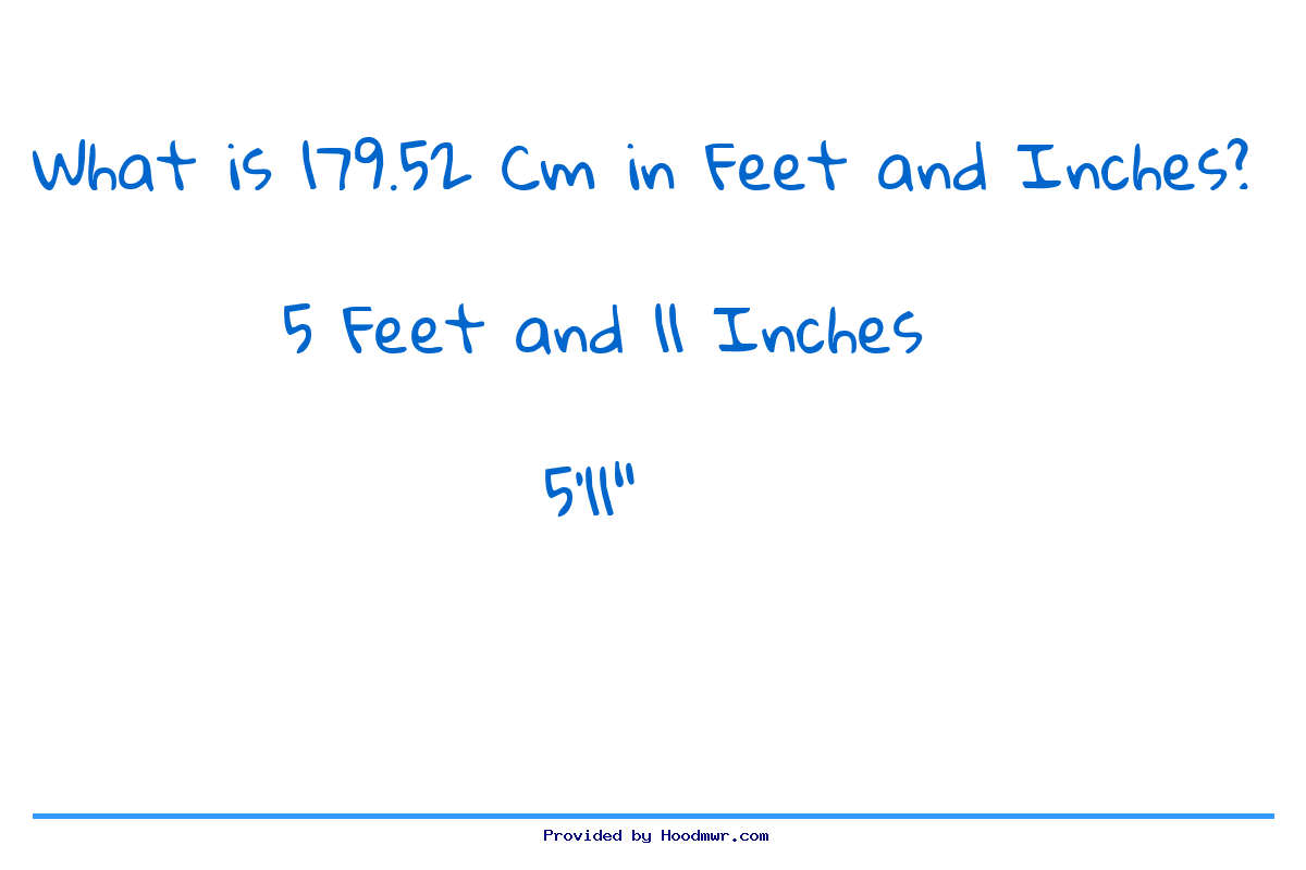 Answer for What is 179.52 CM in Feet and Inches?