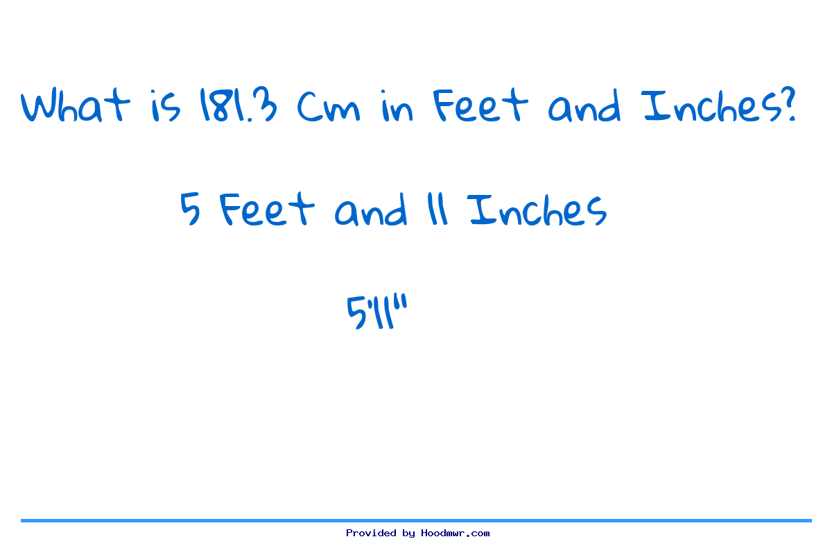 Answer for What is 181.3 CM in Feet and Inches?