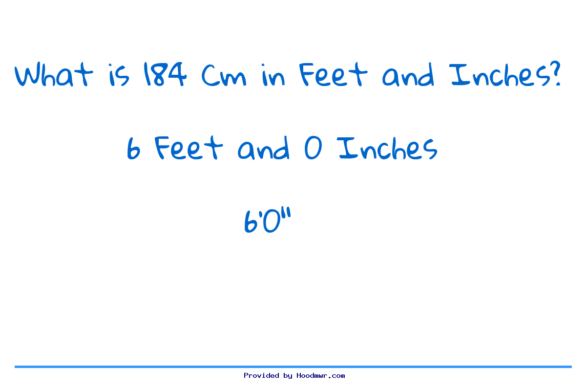 Answer for What is 184 CM in Feet and Inches?