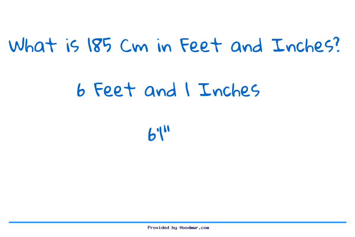 Answer for What is 185 CM in Feet and Inches?