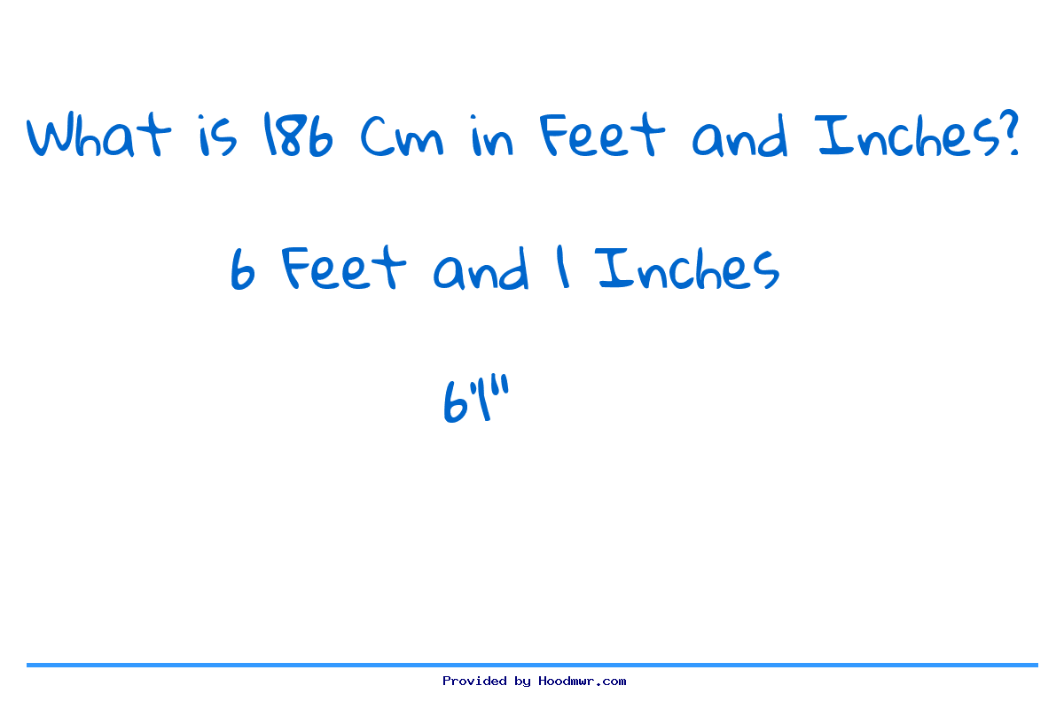 Answer for What is 186 CM in Feet and Inches?