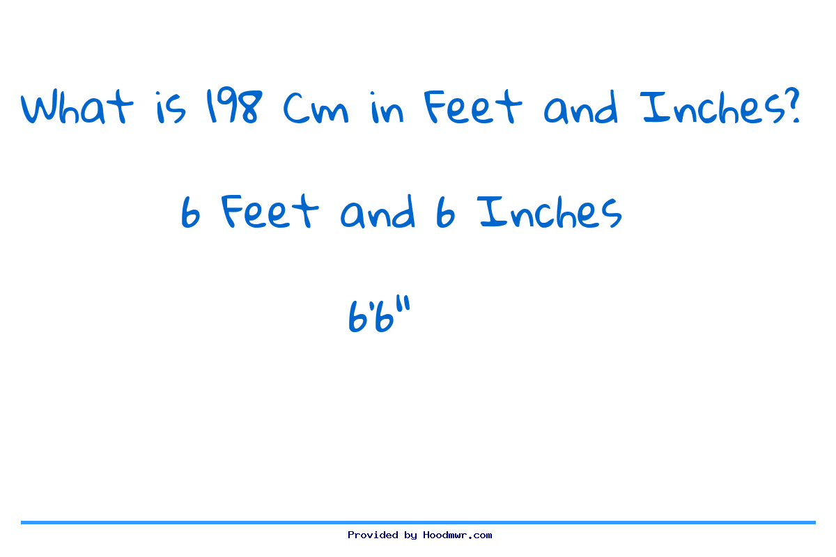 Answer for What is 198 CM in Feet and Inches?