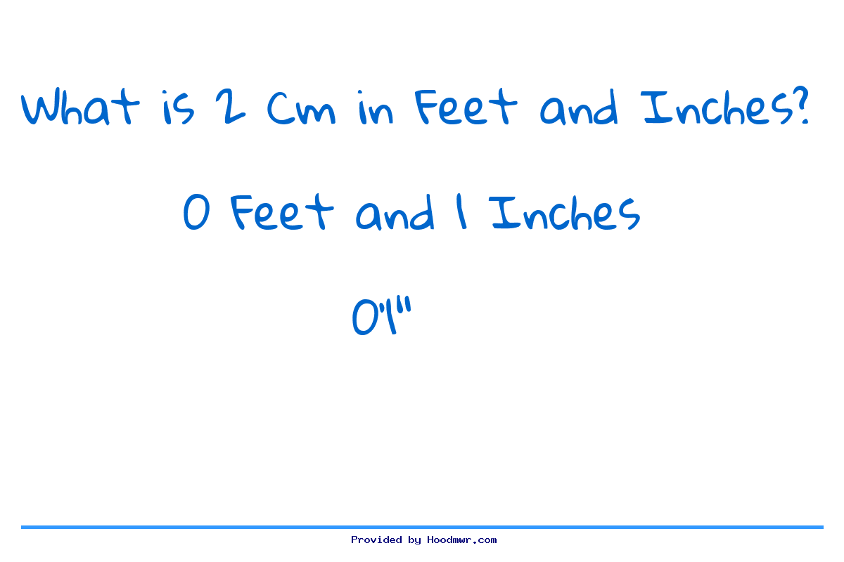 Answer for What is 2 CM in Feet and Inches?