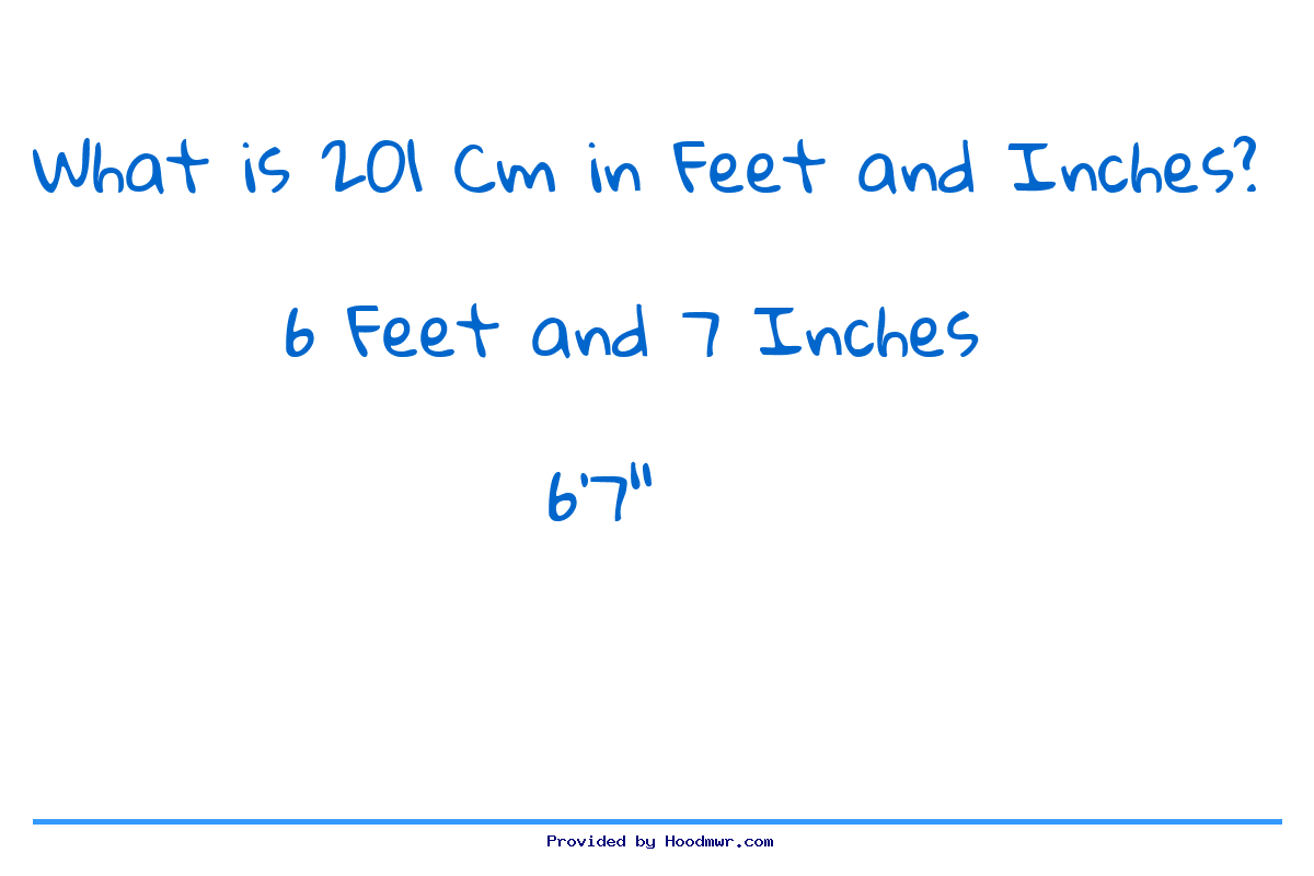 Answer for What is 201 CM in Feet and Inches?