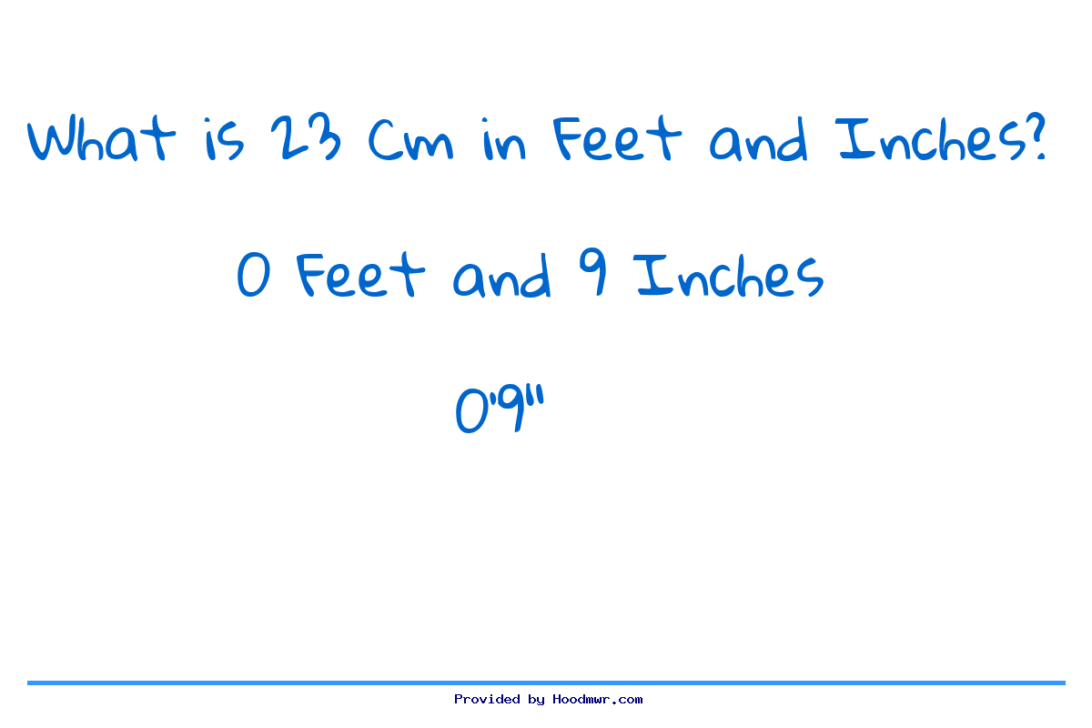 Answer for What is 23 CM in Feet and Inches?