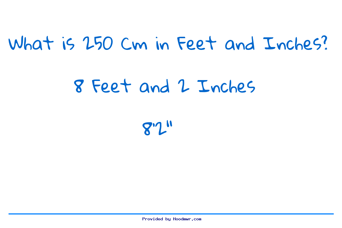 Answer for What is 250 CM in Feet and Inches?