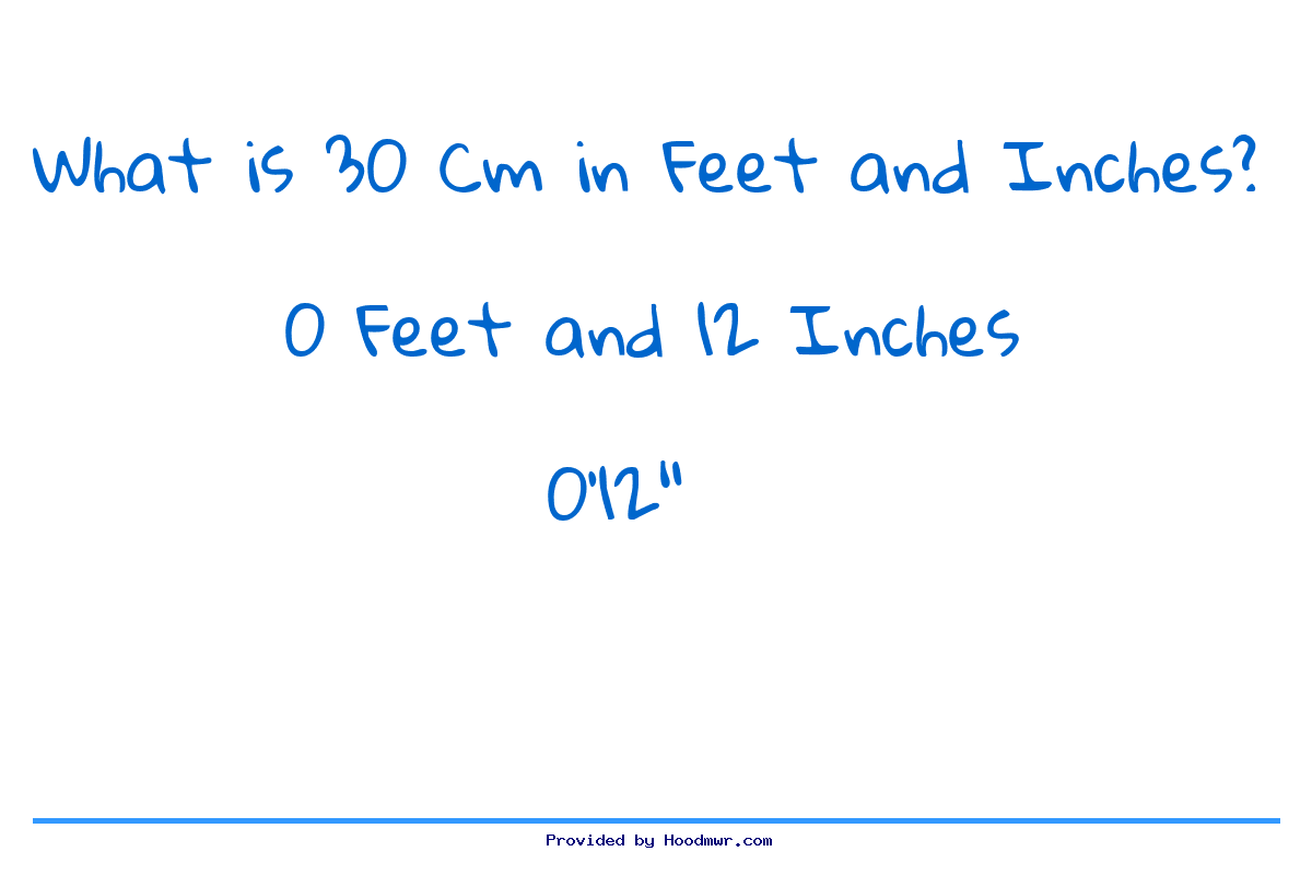 Answer for What is 30 CM in Feet and Inches?