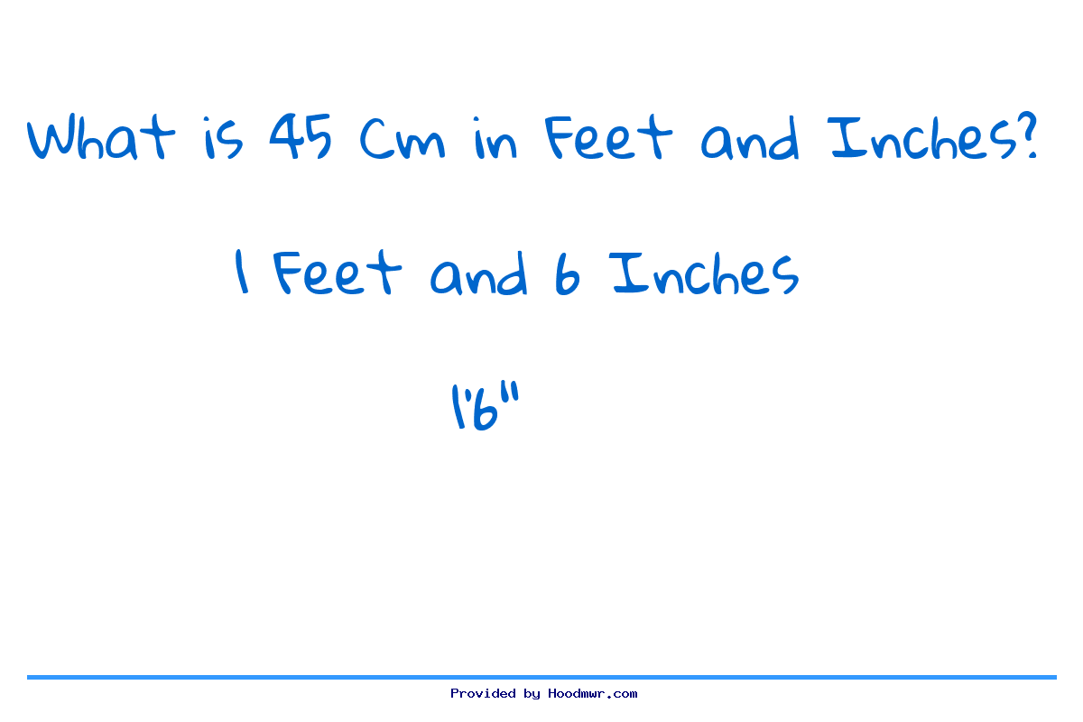 Answer for What is 45 CM in Feet and Inches?