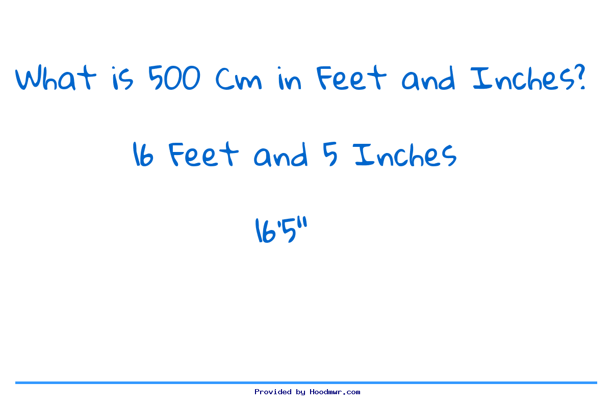 Answer for What is 500 CM in Feet and Inches?