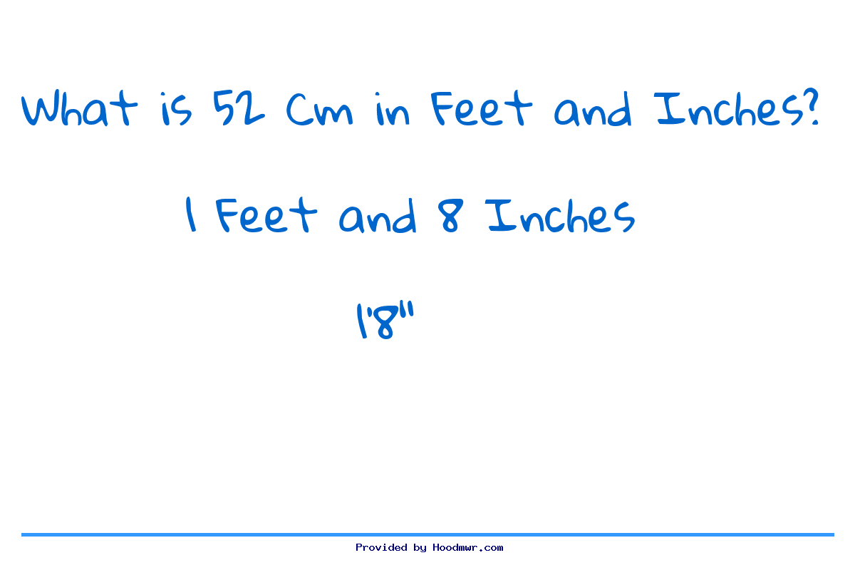 Answer for What is 52 CM in Feet and Inches?
