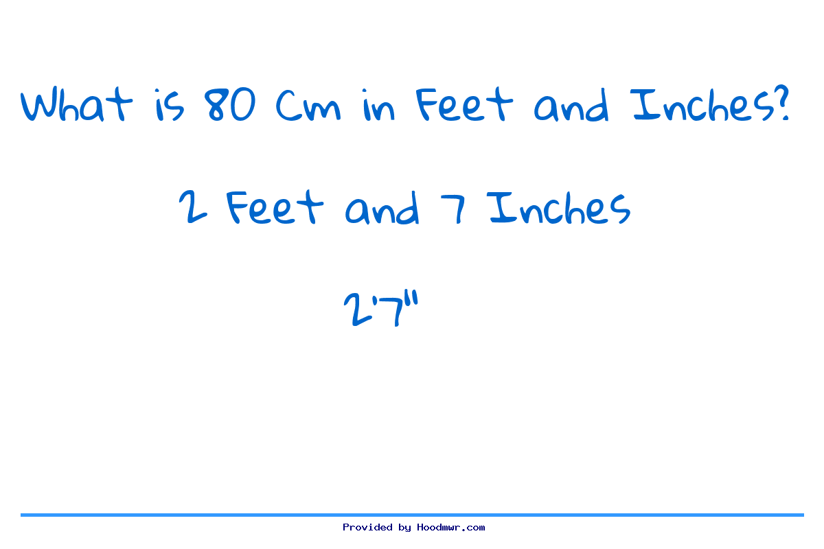 Answer for What is 80 CM in Feet and Inches?