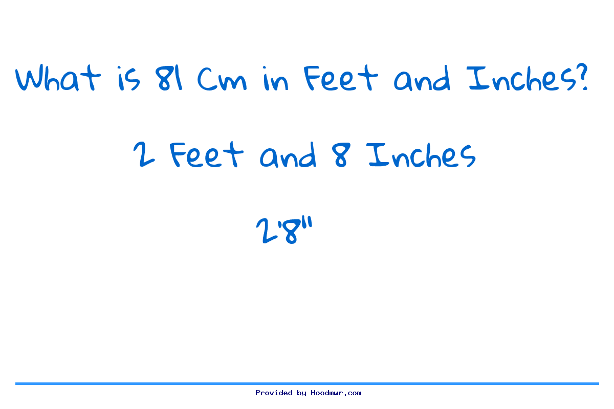 Answer for What is 81 CM in Feet and Inches?