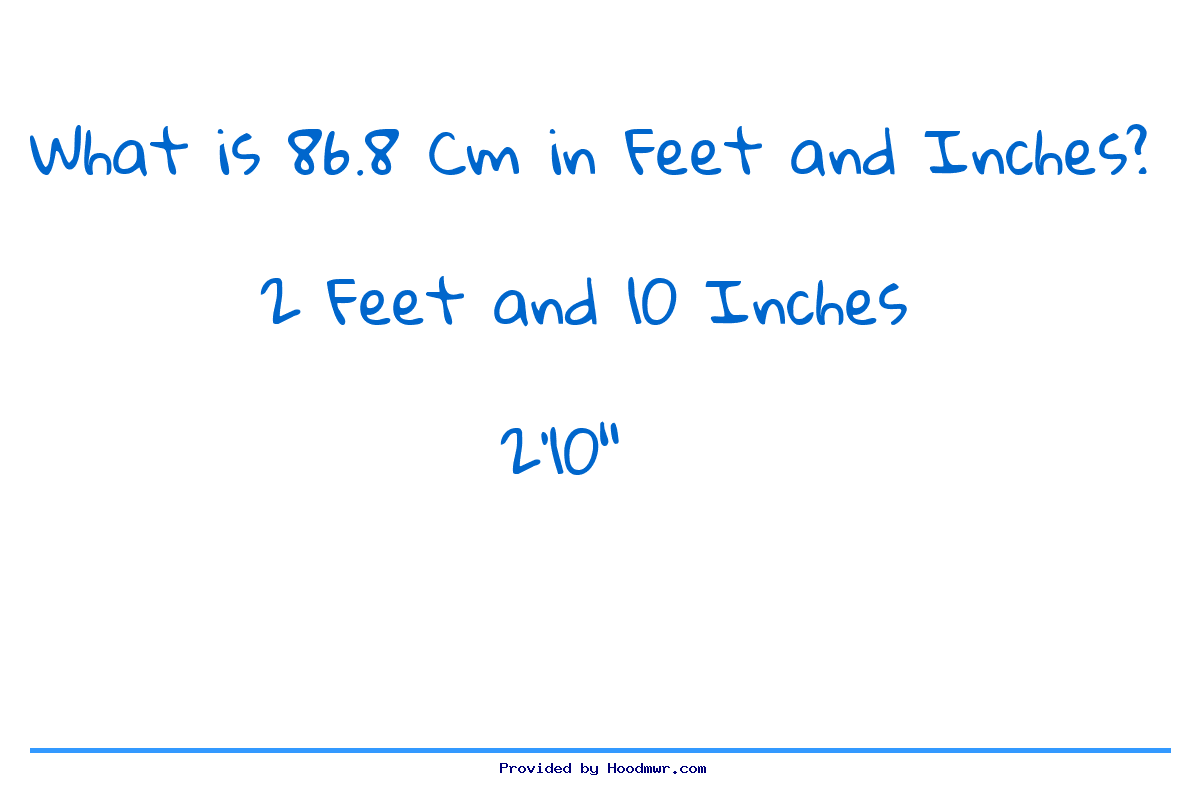 Answer for What is 86.8 CM in Feet and Inches?