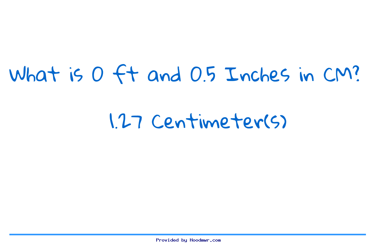 Answer for What is 0 Feet 0.5 Inches in Centimeters?