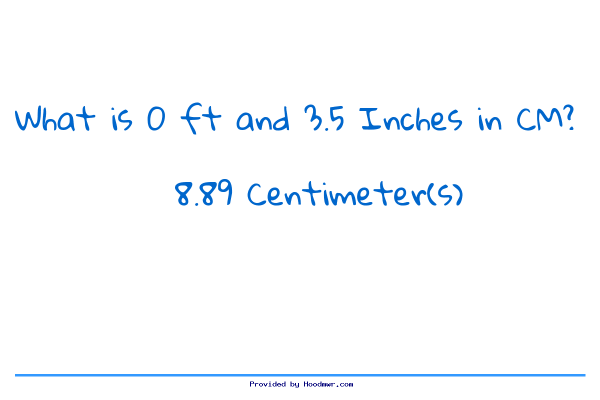 Answer for What is 0 Feet 3.5 Inches in Centimeters?