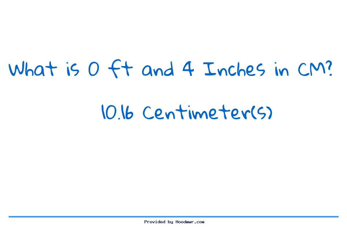 Answer for What is 0 Feet 4 Inches in Centimeters?